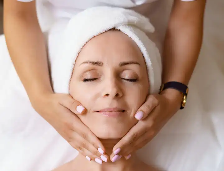 Picture of woman having facial treatments